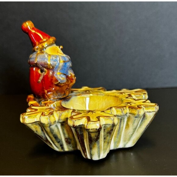 Ceramic Snowman Candle Holder In Star Shape For Christmas Decor - Festive Colors - Picture 5 of 11